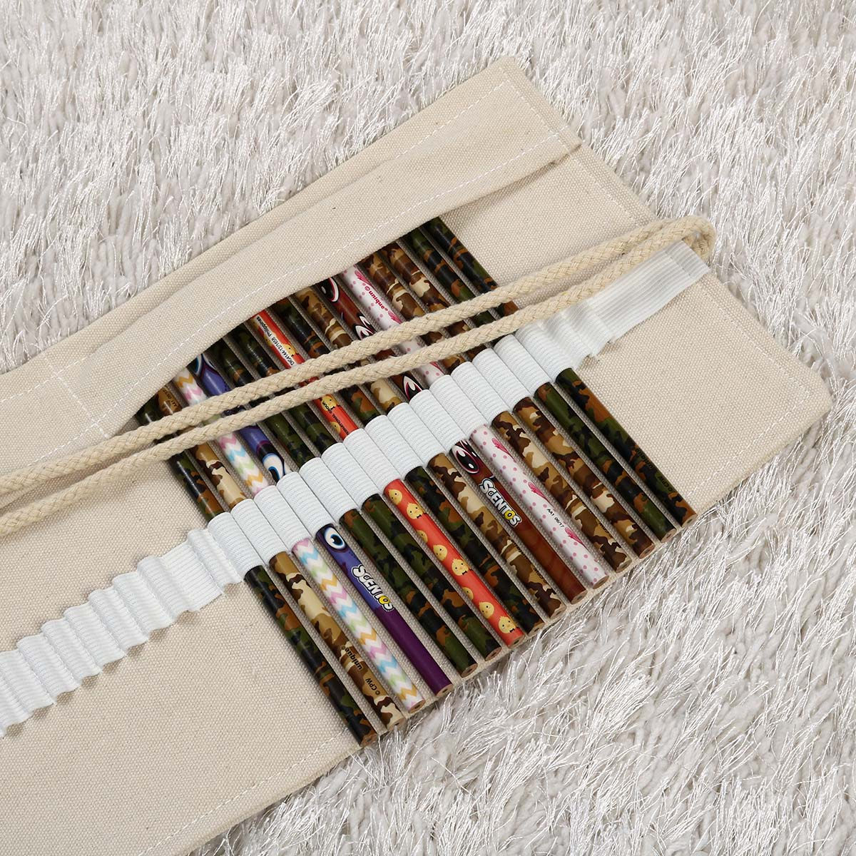 Ideal Stationery & Office Supply - Sturdy Roll Up Pencil Wrap Canvas