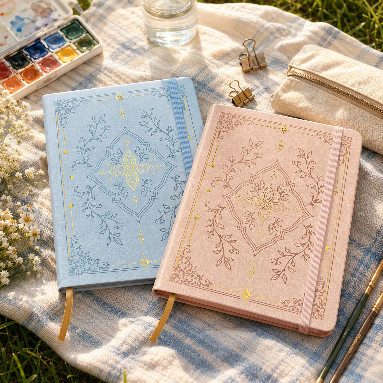 Notebook Dotted A5 - A5 Dot Grid Notebook With Gold