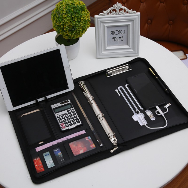 Portfolio Folder Zip - Multifunctional A4 Conference Folder Business Stationery