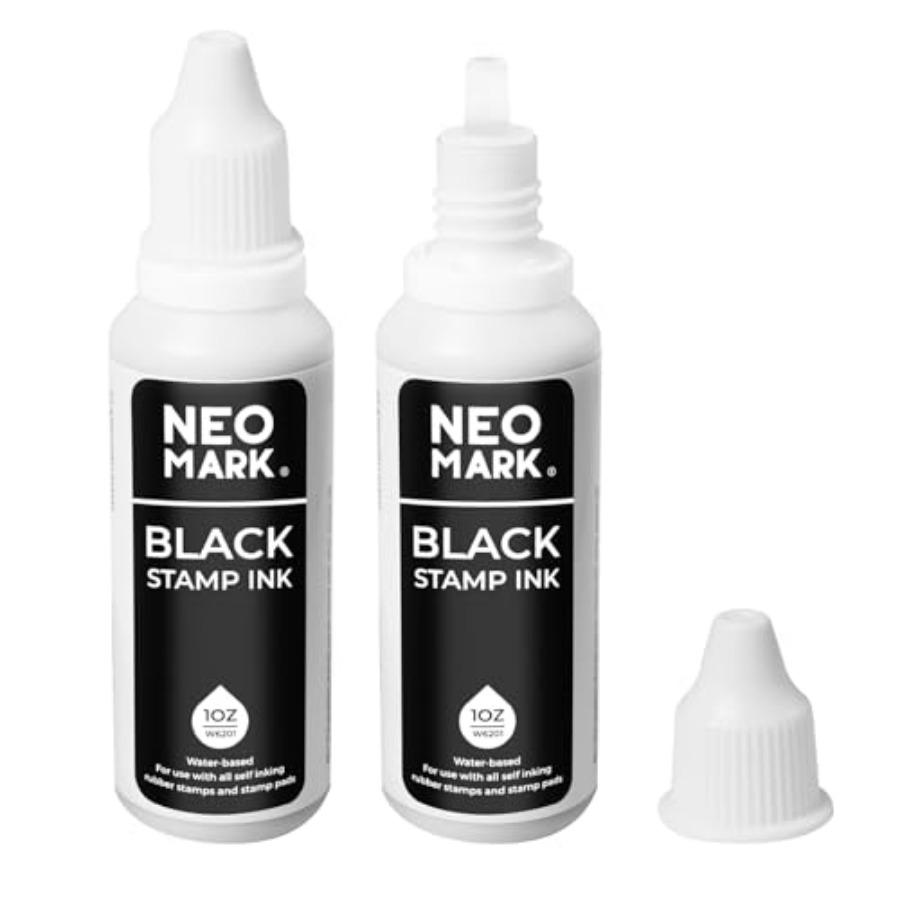 Self Inking Stamp - Premium Stamp Ink, 2 Pack Quick-Drying