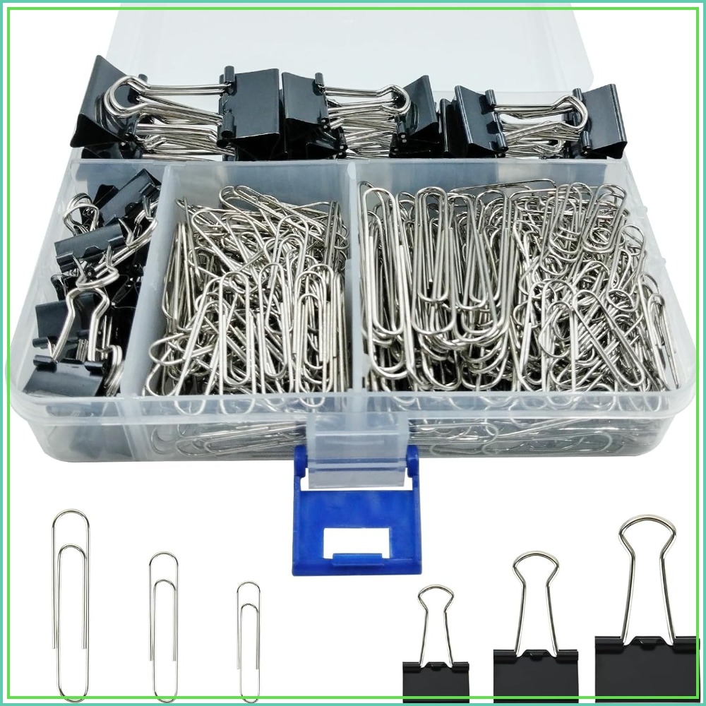Binder Clip Assorted - 340 PCS Paper Clips and Binder