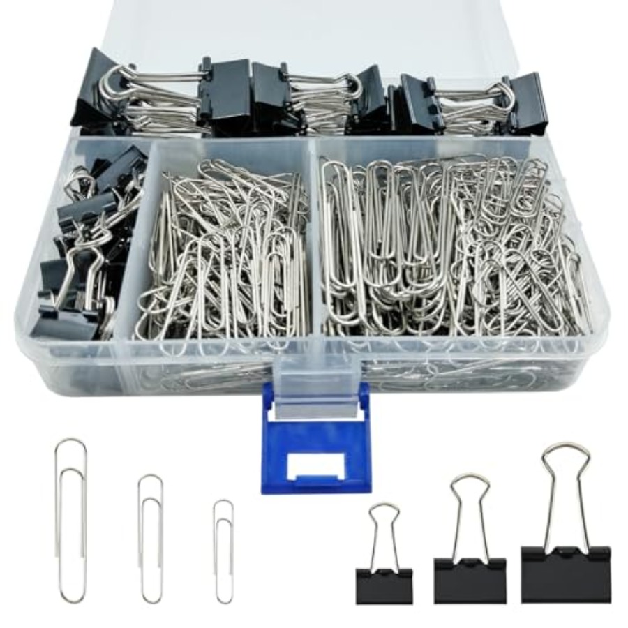 340 PCS Paper Clips and Binder - Binder Clip Assorted のレビューと価格
