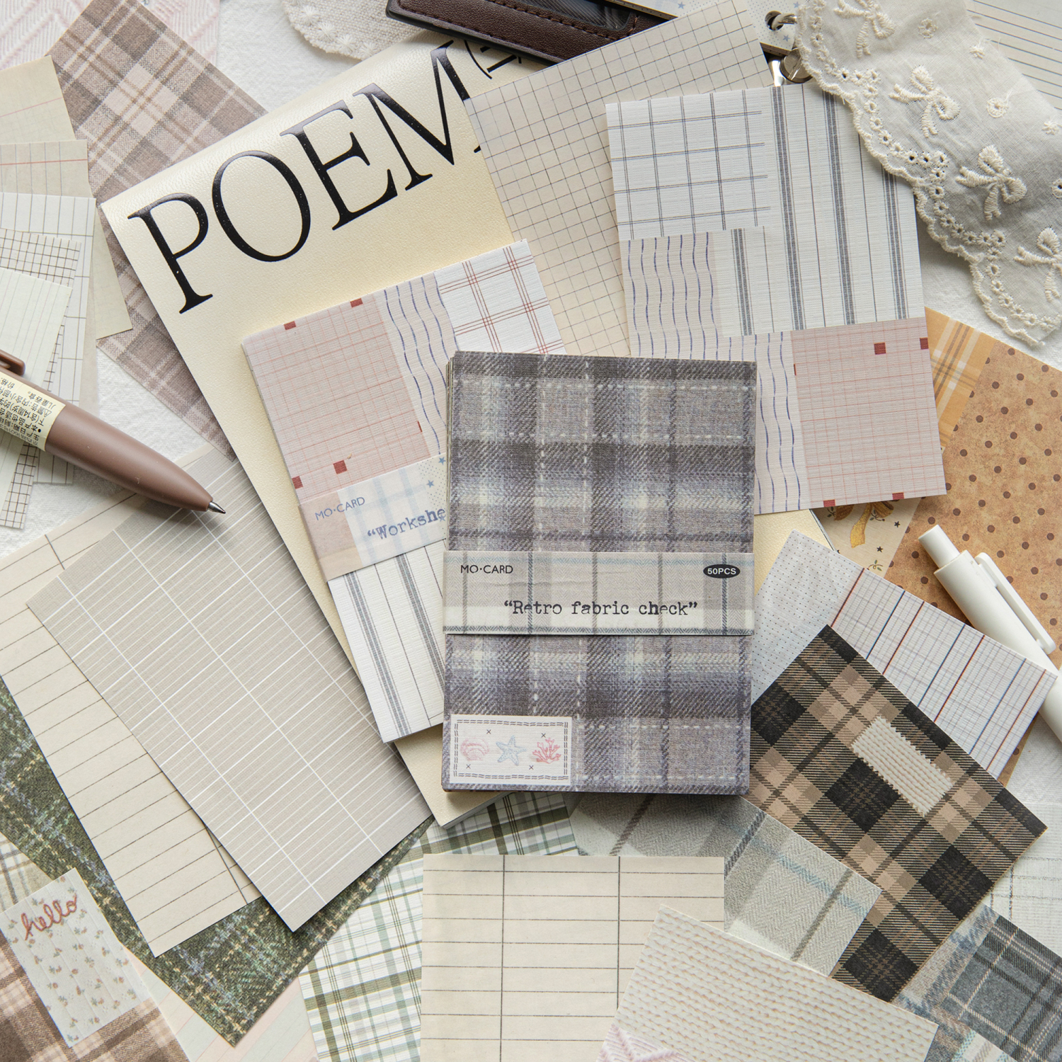 Journal GO 50pcs Kawaii Plaid  - Office Stationery Supply List のレビューと価格