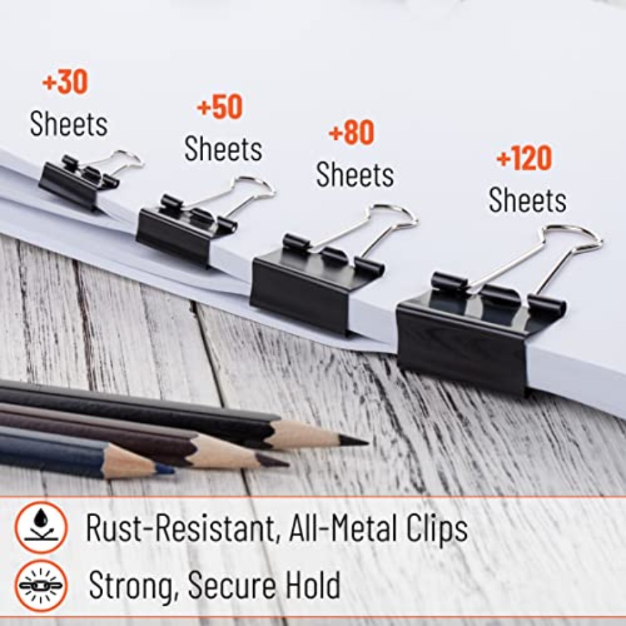- Binder Clips, 100 pcs, Assor - Binder Clip Assorted のレビューと価格