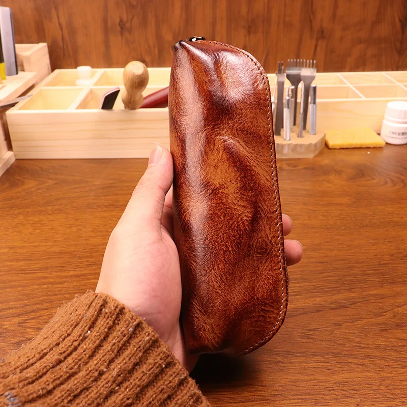 Cowhide pen bag for men vintag - Tan Stationery & Office Supply のレビューと価格
