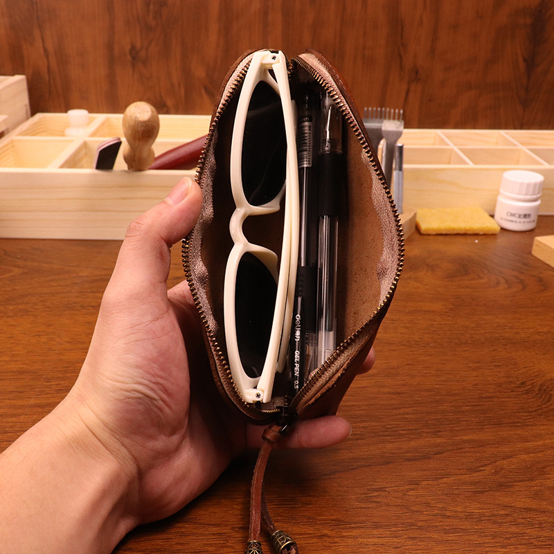 Cowhide pen bag for men vintag - Tan Stationery & Office Supply のレビューと価格