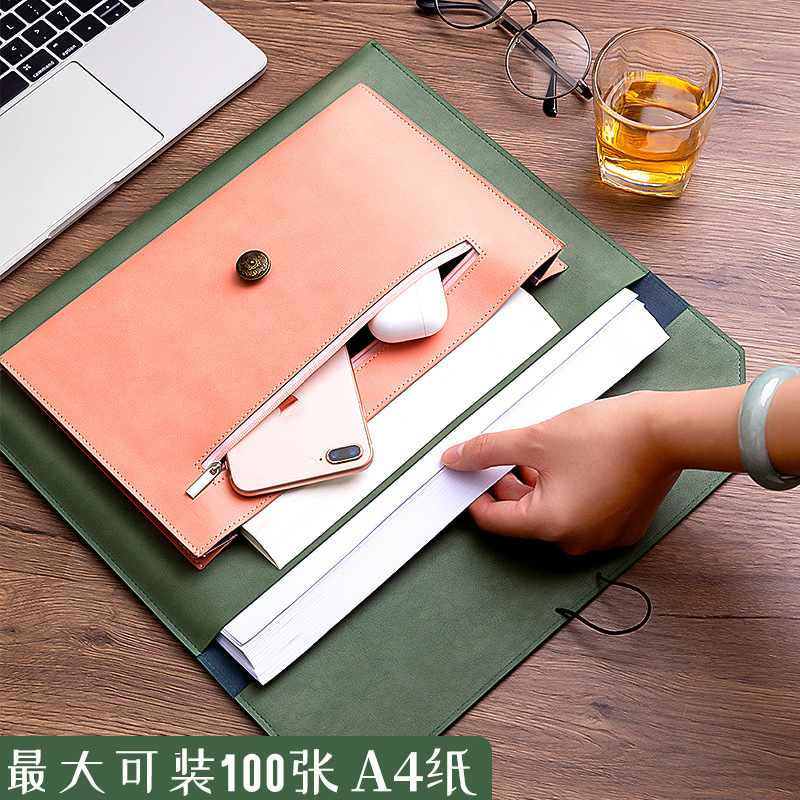 Leather File Bag A4 Paper File - Portfolio Folder Zip のレビューと価格