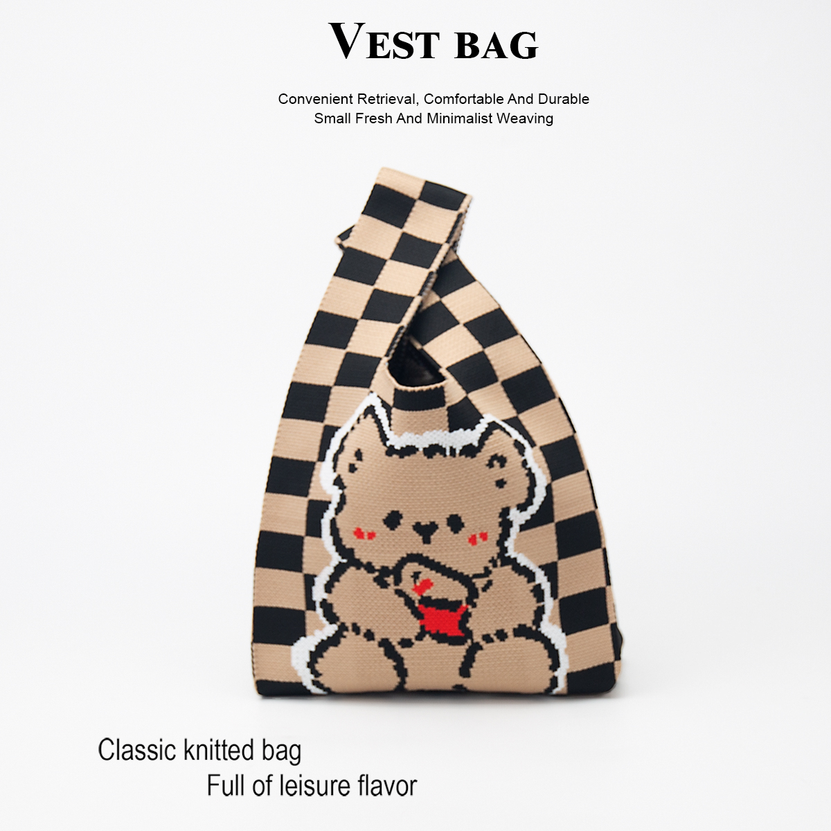 Cute Knitted Handbag for Girls - Pencil Case Large のレビューと価格