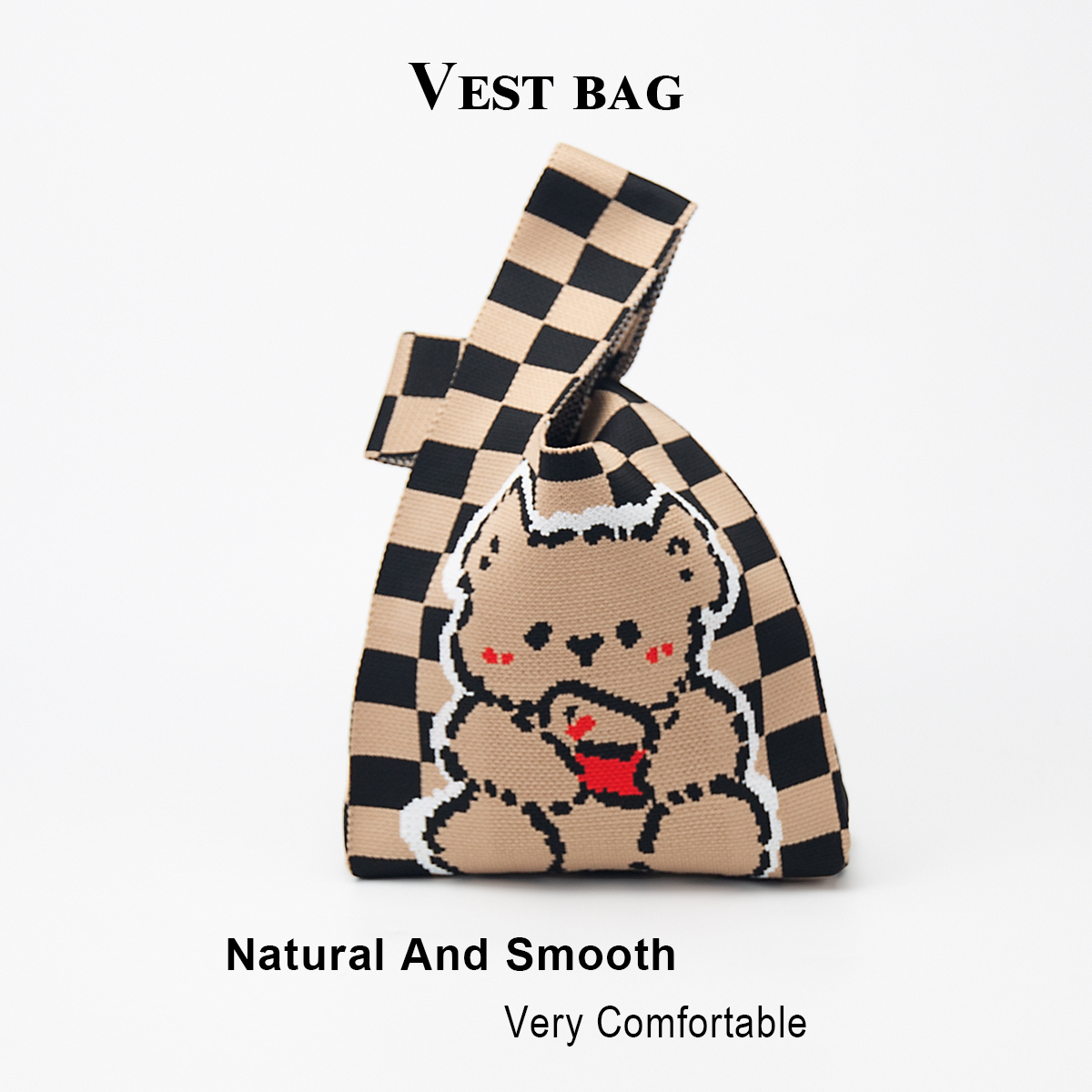 Cute Knitted Handbag for Girls - Pencil Case Large のレビューと価格