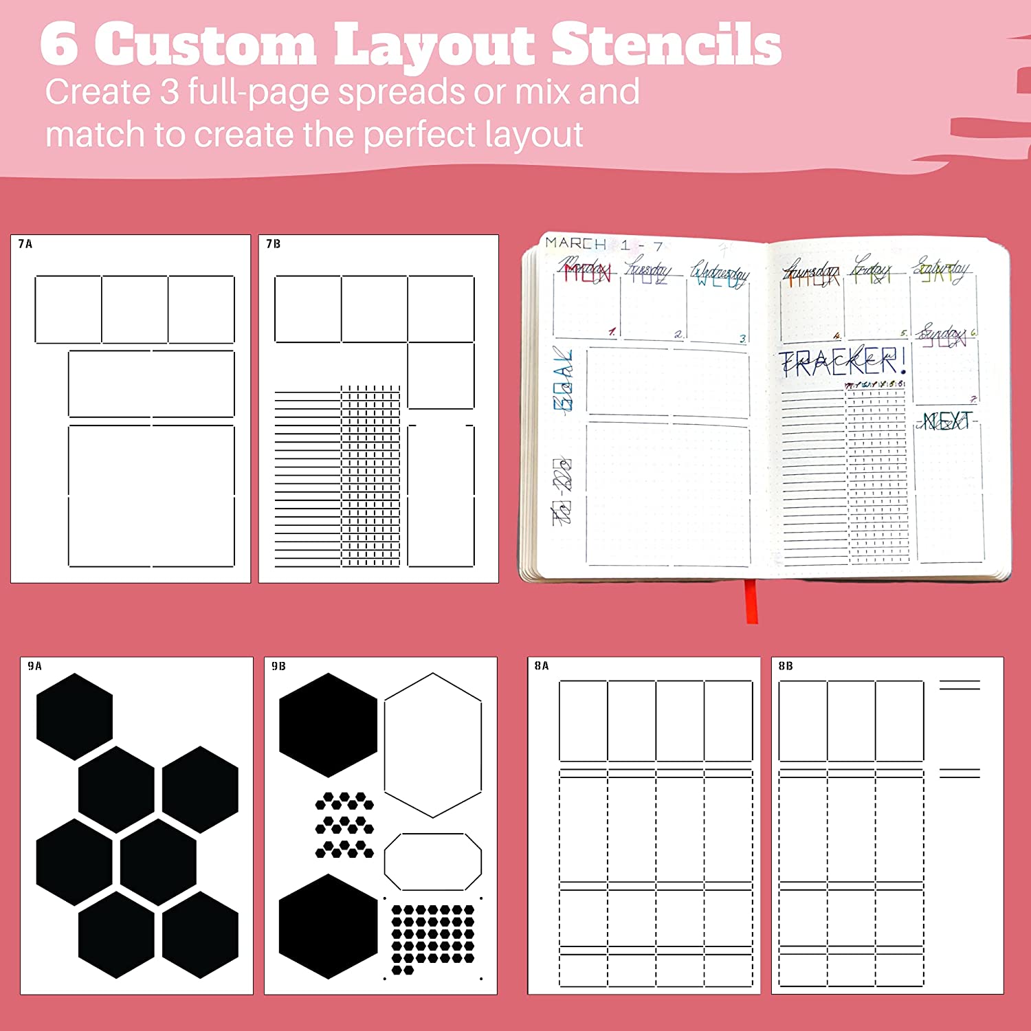 6Pack Reusable Plastic Weekly  - Notebook Dotted A5 のレビューと価格