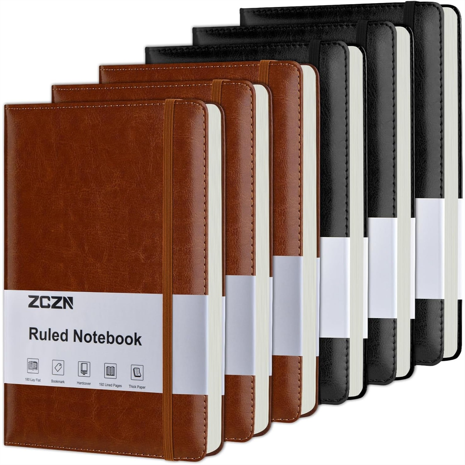 6 Pack Lined Journal Notebooks - Journal Leather Hardcover のレビューと価格
