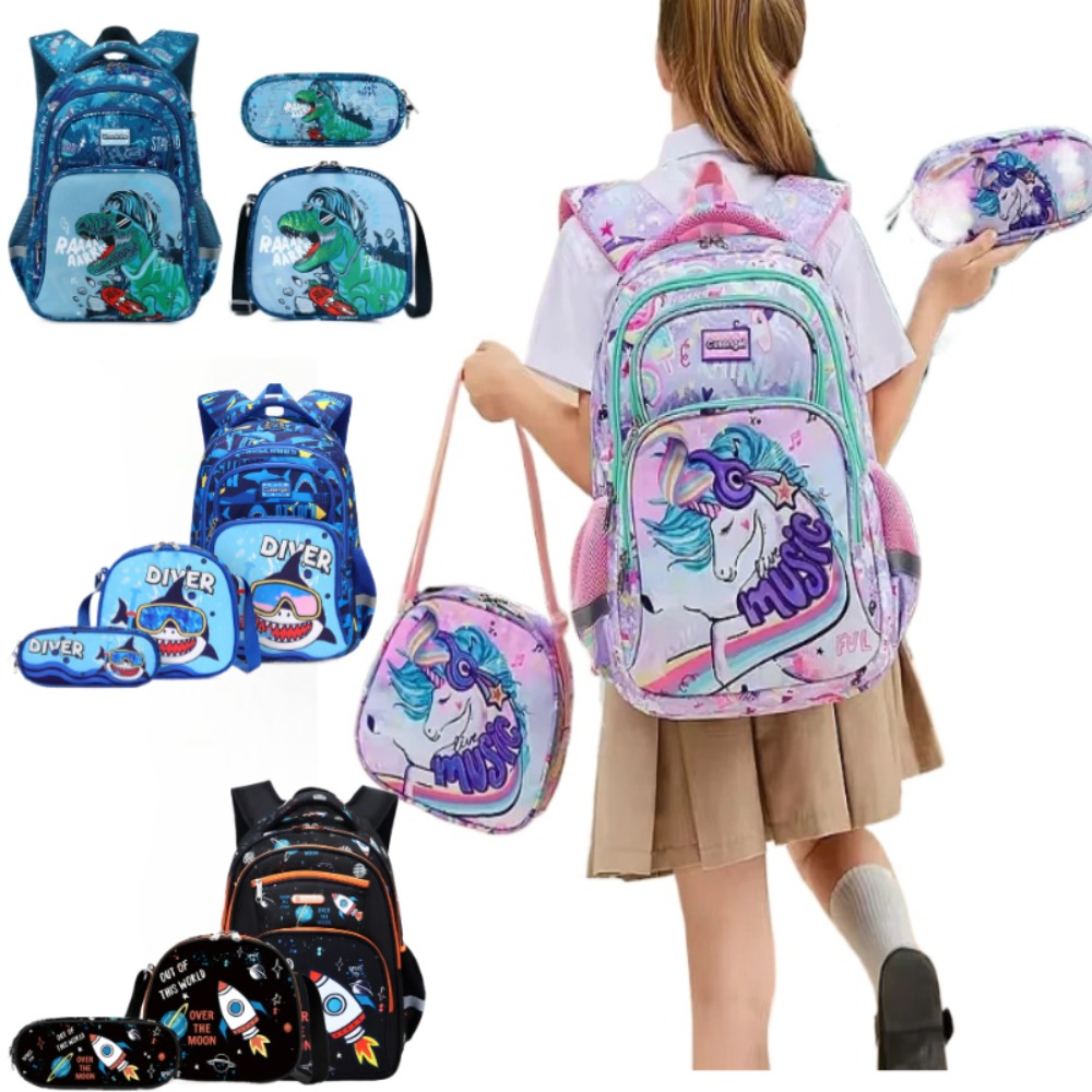 3PCS Kids Backpack Set Unicorn - Pencil Case Large のレビューと価格