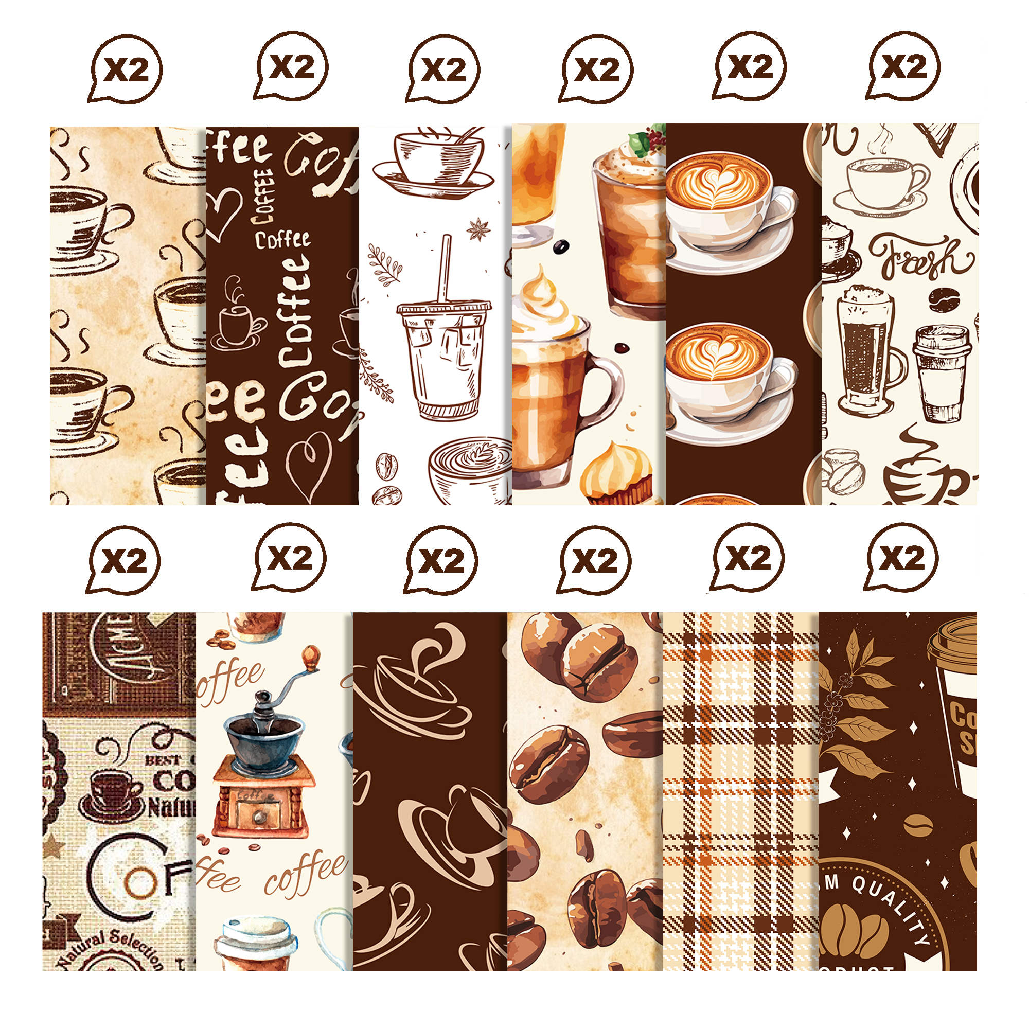 Vintage Coffee Pattern Washi T - Washi Tape Set のレビューと価格