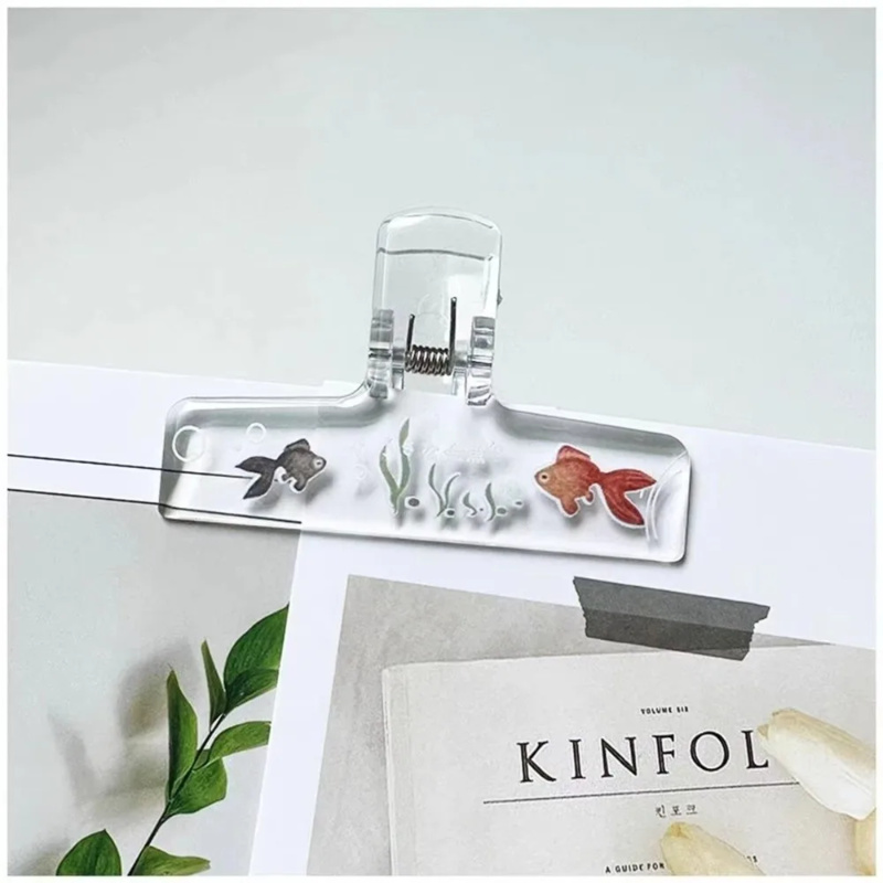 1PC Transparent Acrylic Goldfi - Binder Clip Assorted のレビューと価格