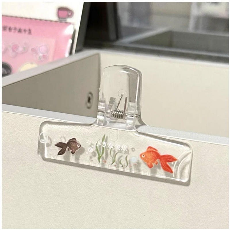 1PC Transparent Acrylic Goldfi - Binder Clip Assorted のレビューと価格