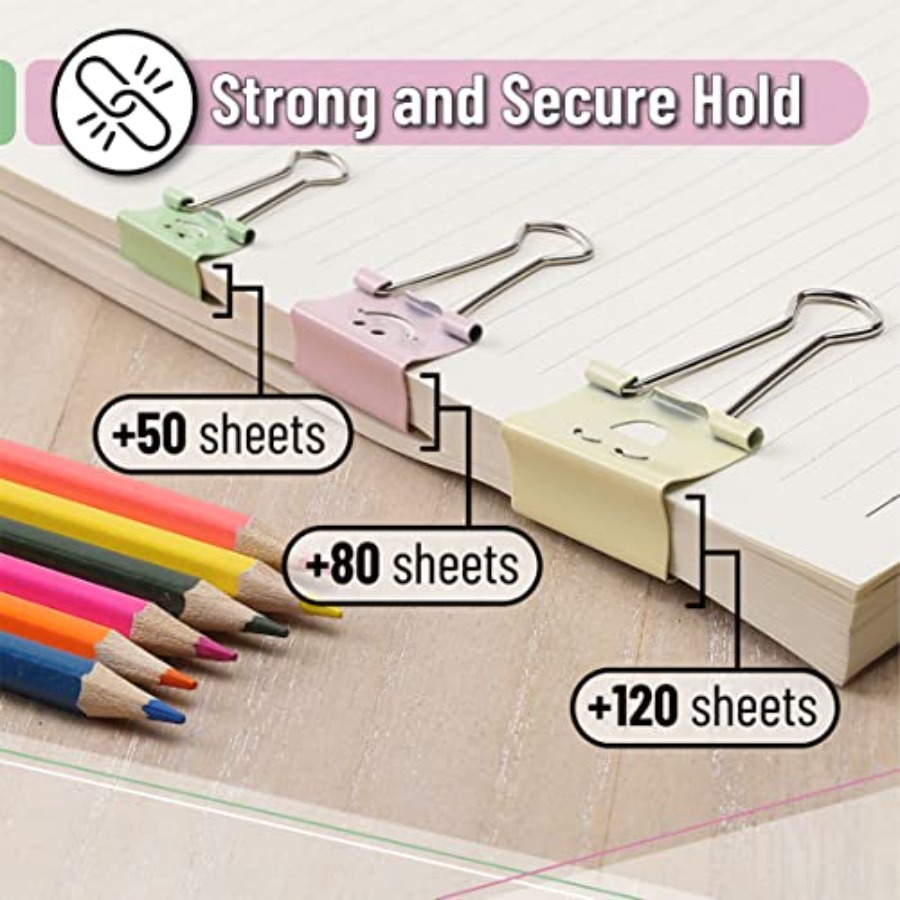 - Cute Binder Clips, 80 pcs, A - Binder Clip Assorted のレビューと価格