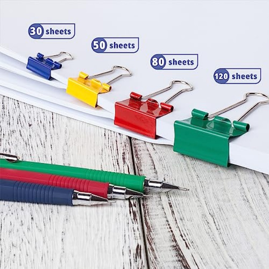 - Metal Binder Clips, 100 pcs, - Binder Clip Assorted のレビューと価格