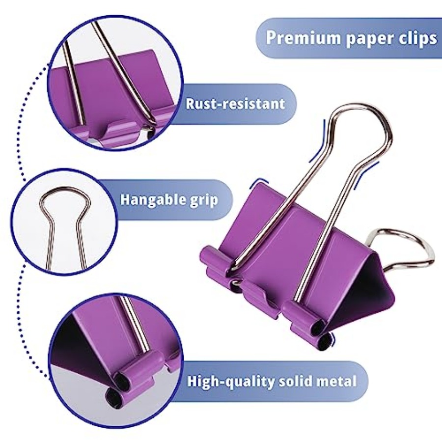 - Metal Binder Clips, 100 pcs, - Binder Clip Assorted のレビューと価格