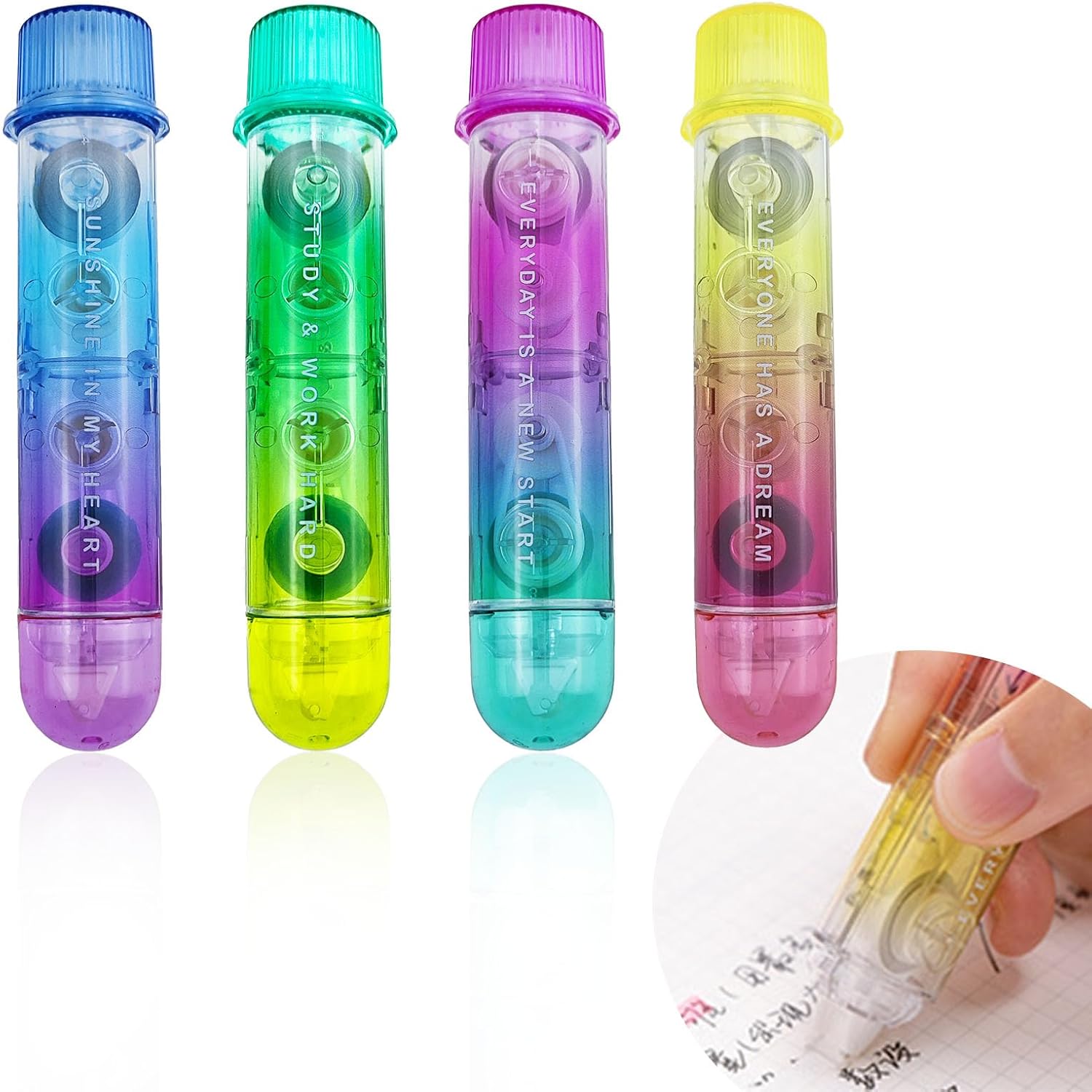 4 PACK 2 In1 White Out Correct - Correction Tape Roller のレビューと価格