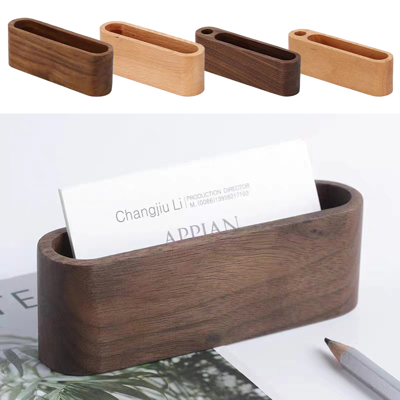 Business Card Holder Wooden Or - Desk Name Plate のレビューと価格