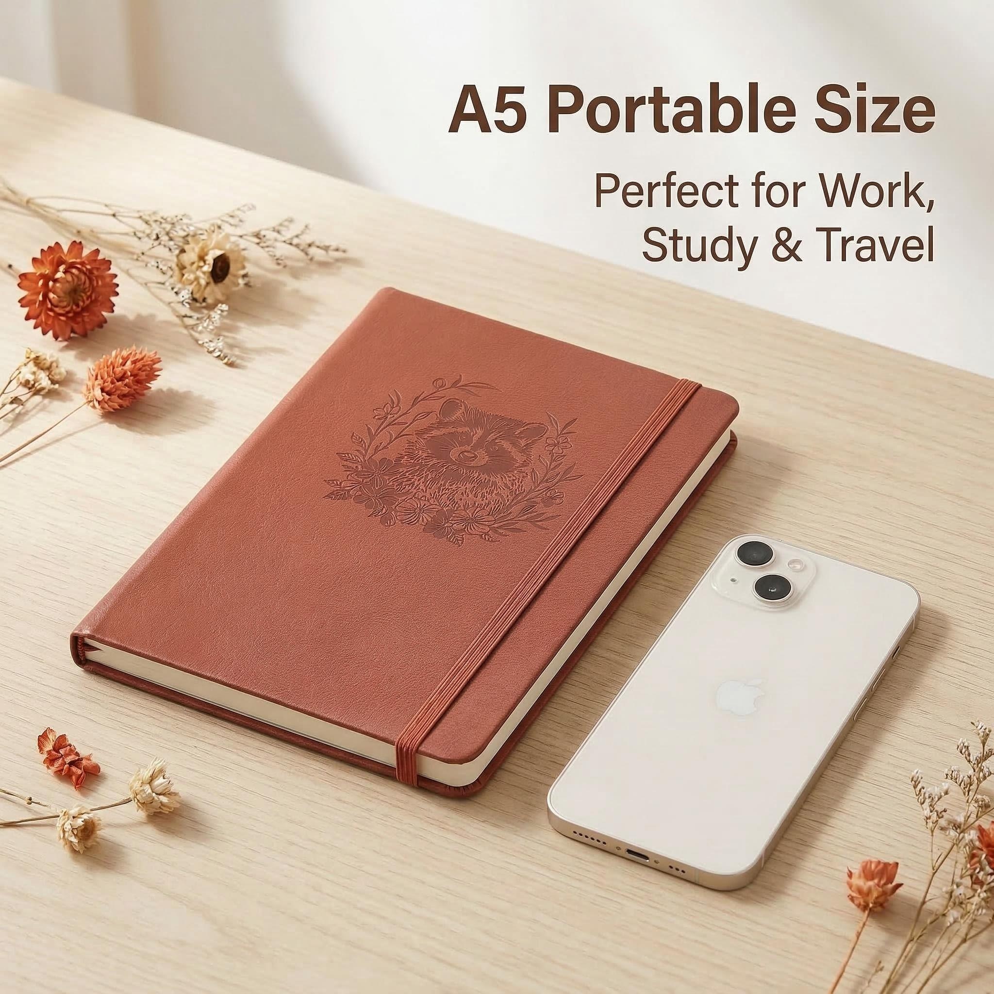 A5 Embossed Raccoon Dot Grid J - Notebook Dotted A5 のレビューと価格