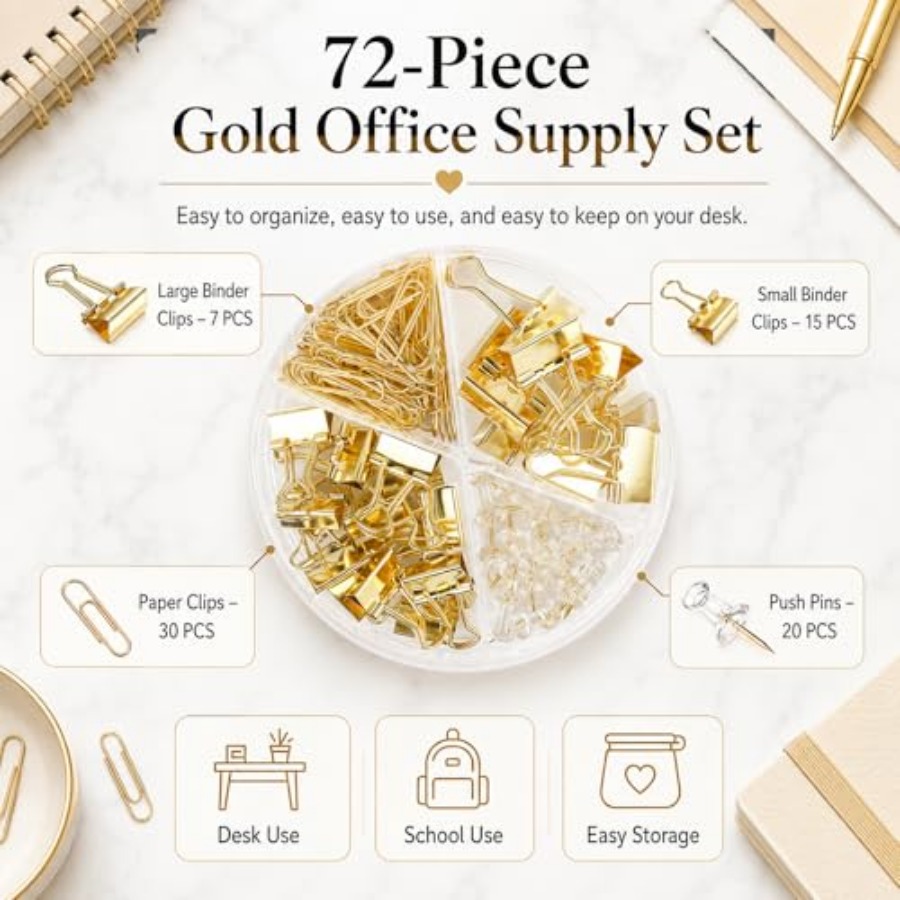 Paper Binder and Clips Set, Me - Binder Clip Assorted のレビューと価格