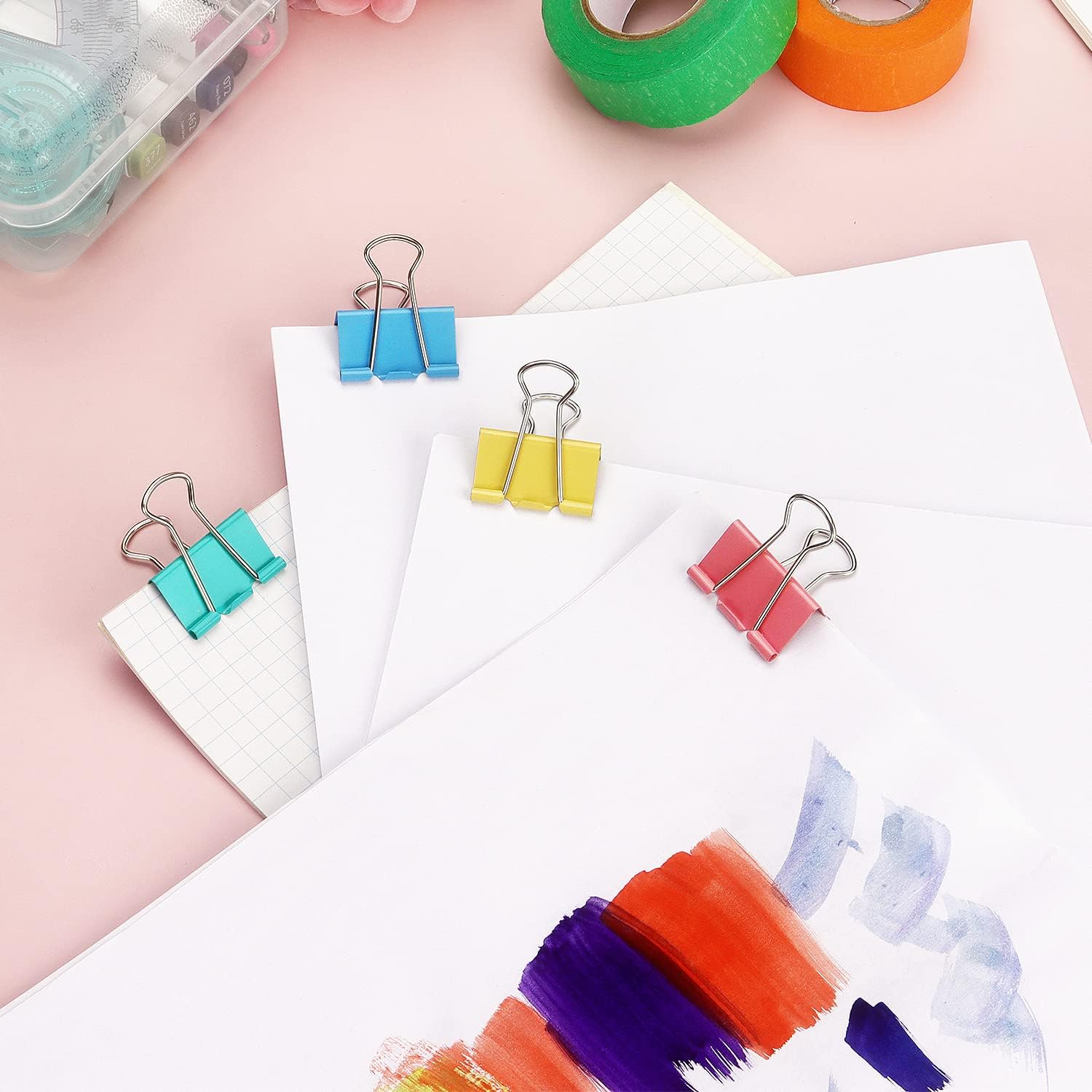 Colorful Binder Clips, Assorte - Binder Clip Assorted のレビューと価格