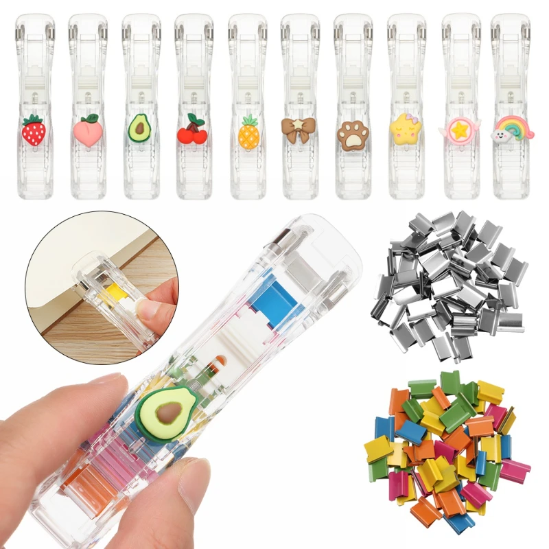 New Push Clip Stapler Staple R - Binder Clip Assorted のレビューと価格