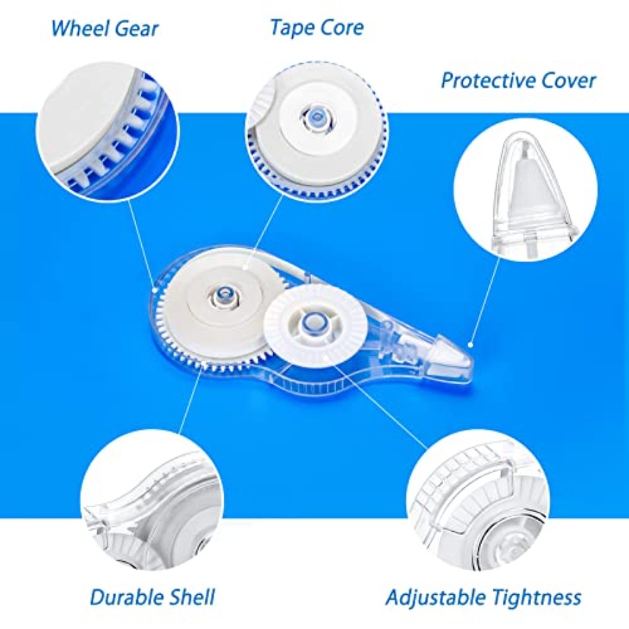 White Correction Tape 10 Pack, - Correction Tape Roller のレビューと価格