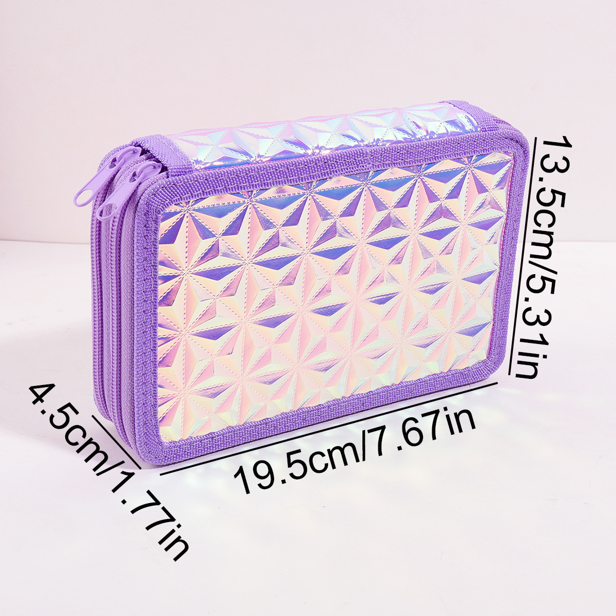 Y2K Purple Holographic Pencil  - Pencil Case Large のレビューと価格
