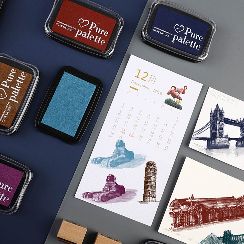 6 pieces - Retro solid color s - Self Inking Stamp のレビューと価格