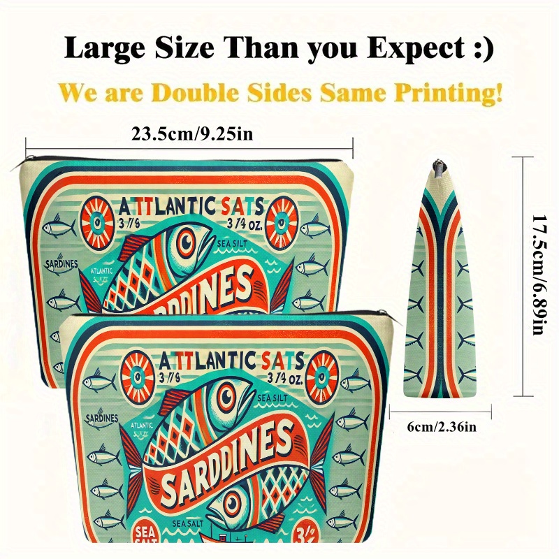 1pc Sardines Chic Zippered Cos - Ideal Stationery & Office Supply のレビューと価格