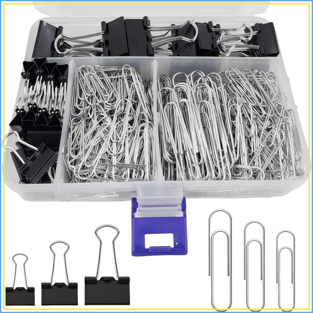 340 Pcs Binder and Paper Clips - Binder Clip Assorted のレビューと価格