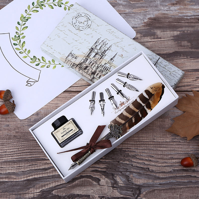 Retro Feather Dip Pen Writing  - Self Inking Stamp のレビューと価格