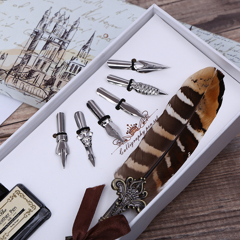 Retro Feather Dip Pen Writing  - Self Inking Stamp のレビューと価格