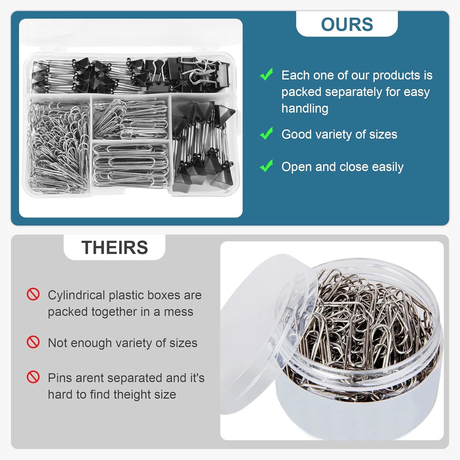 340pcs Binder Clips & Paper Cl - Binder Clip Assorted のレビューと価格