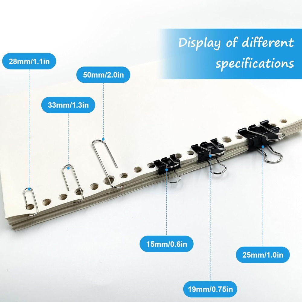 340 PCS Paper Clips and Binder - Binder Clip Assorted のレビューと価格