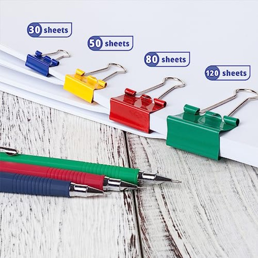 - Metal Binder Clips, 100 pcs, - Binder Clip Assorted のレビューと価格