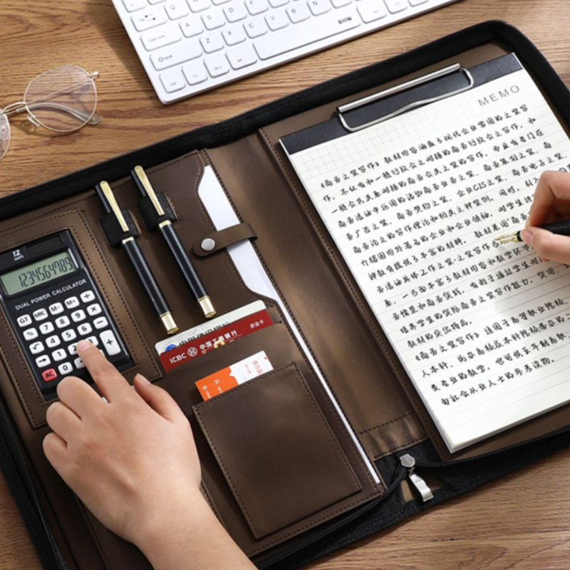 Multifunctional A4/A5 PU Leath - Portfolio Folder Zip のレビューと価格