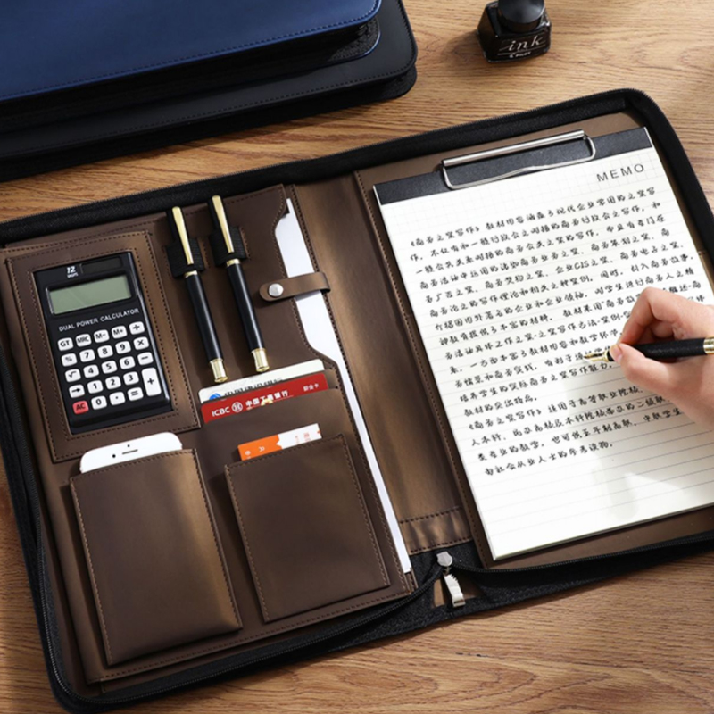 Multifunctional A4/A5 PU Leath - Portfolio Folder Zip のレビューと価格