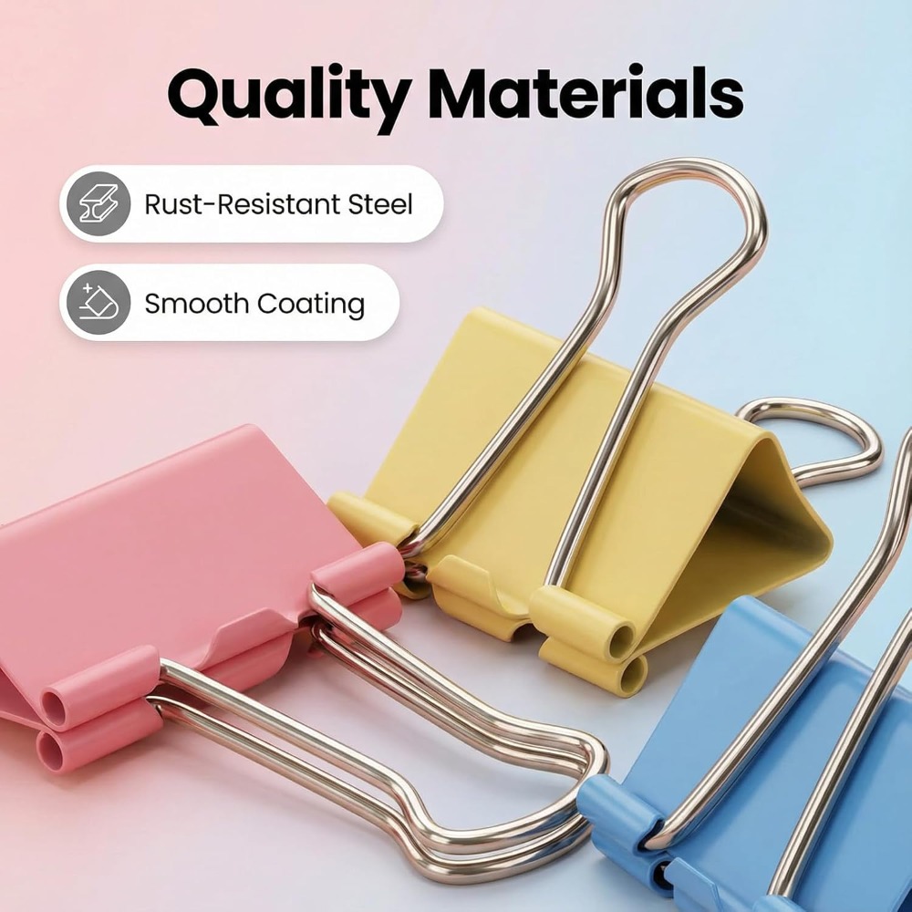 276Pcs Paper Clips and Binder  - Binder Clip Assorted のレビューと価格