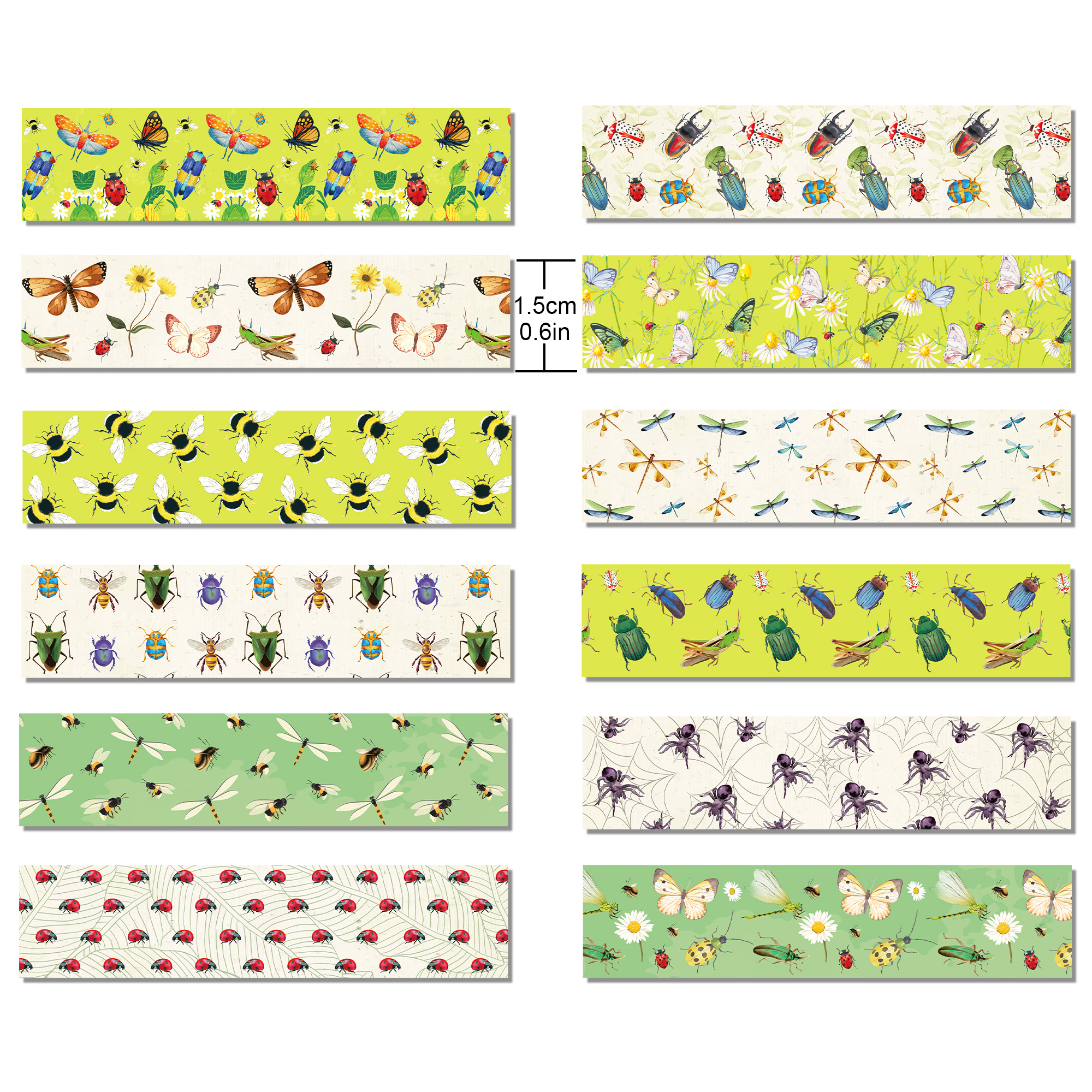 12 Rolls Cartoon Insect Bee Bu - Washi Tape Set のレビューと価格