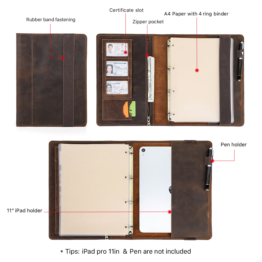 Luxury Retro Business A4 Noteb - Portfolio Folder Zip のレビューと価格