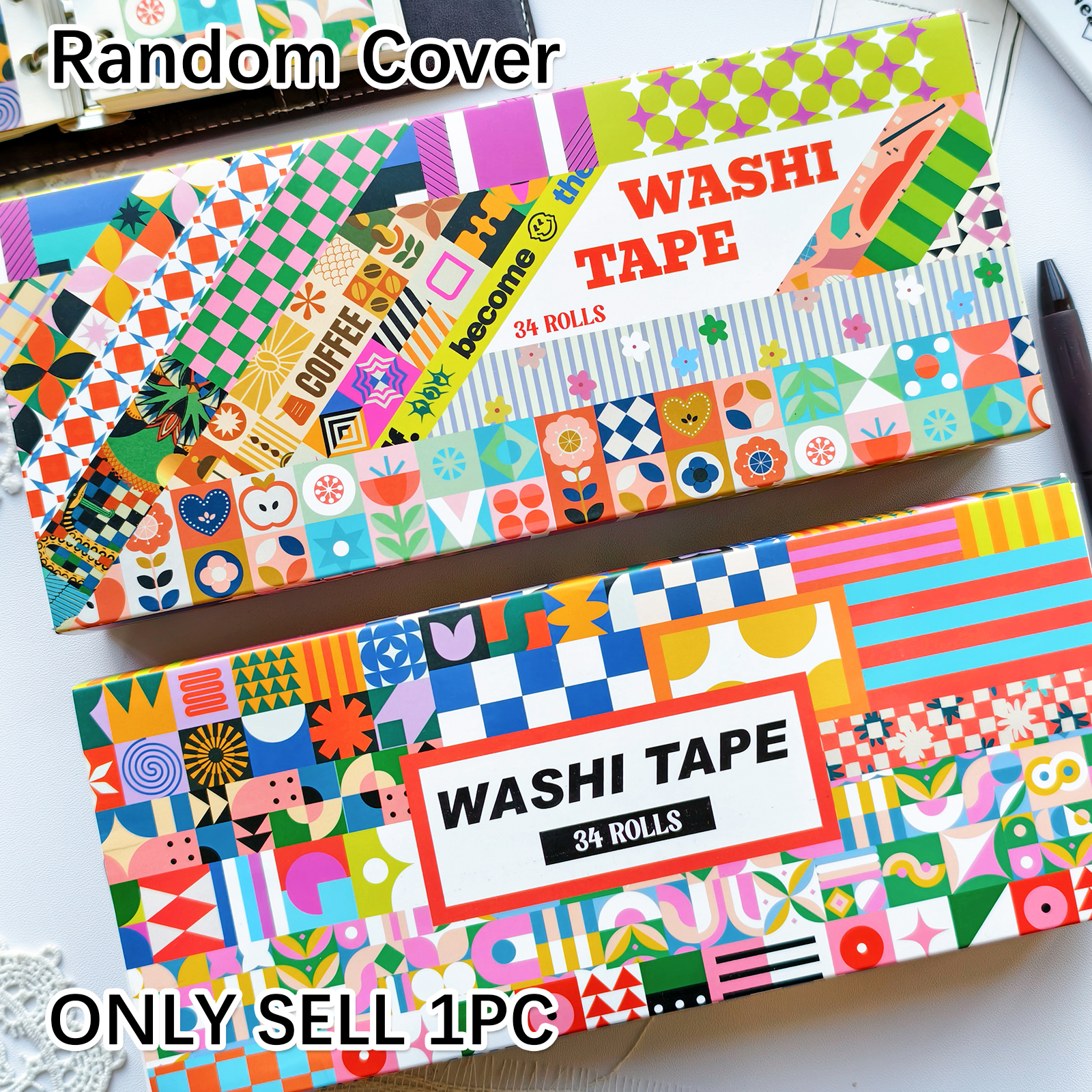 Random Cover 34 Rolls Aestheti - Washi Tape Set のレビューと価格