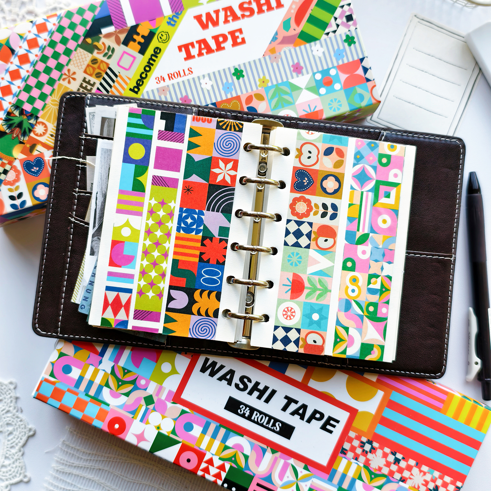Random Cover 34 Rolls Aestheti - Washi Tape Set のレビューと価格